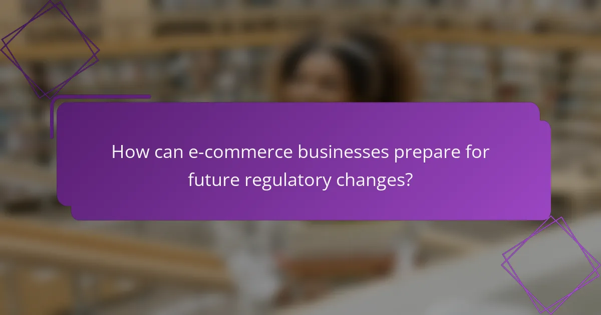 How can e-commerce businesses prepare for future regulatory changes?