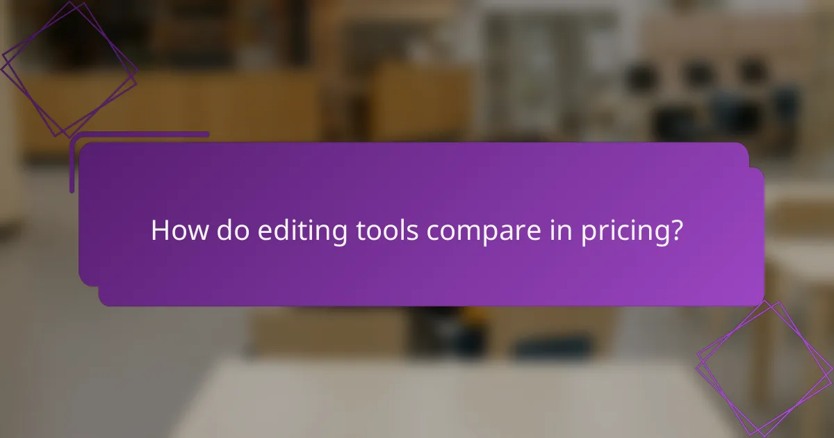 How do editing tools compare in pricing?