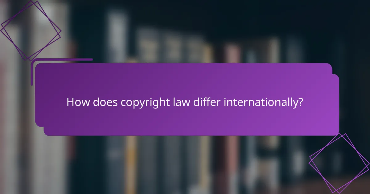 How does copyright law differ internationally?