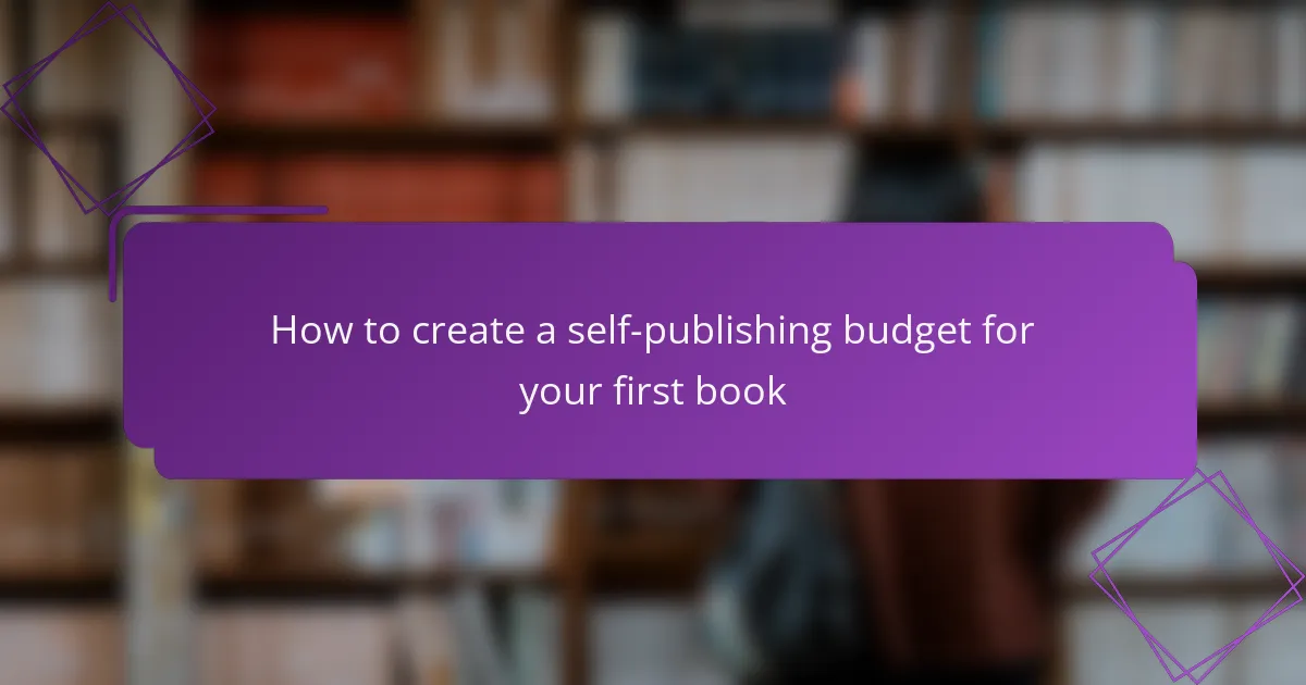 How to create a self-publishing budget for your first book