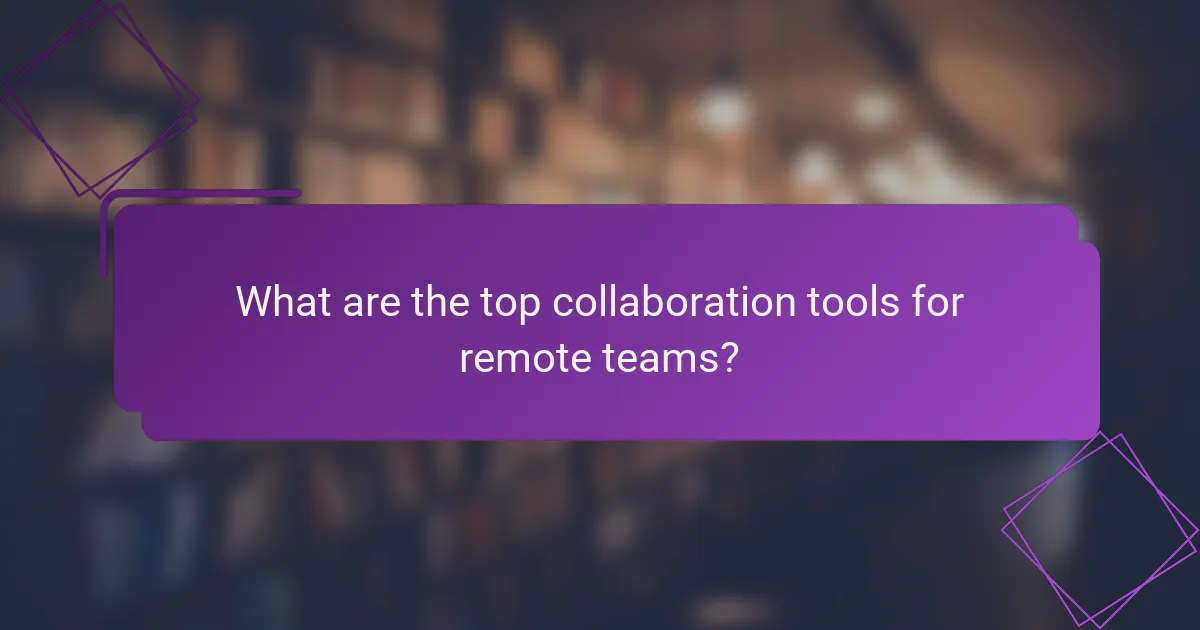 What are the top collaboration tools for remote teams?