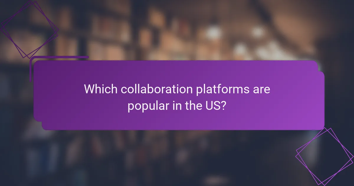 Which collaboration platforms are popular in the US?